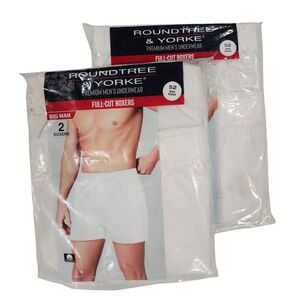 Lot of 2 Big‎ Man Boxers Size 52 Roundtree & Yorke (4 Pairs) Full-Cut Underwear